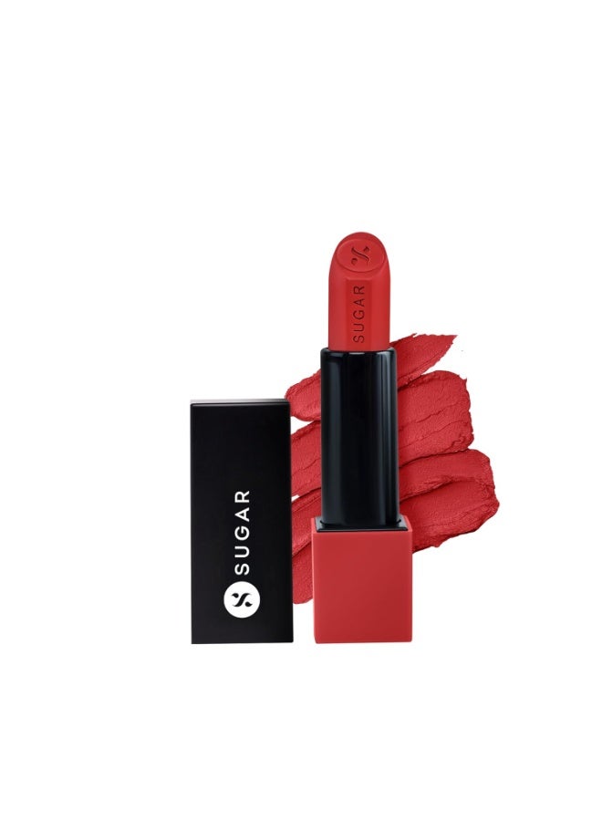 SUGAR Cosmetics Glide Peptide Serum Lipstick with Hyaluronic Acid & Vitamin E | Velvet Matte Finish | Long Lasting & Pigmented | 1 Swipe Full Coverage | 4.2gm - 04 Cairo Crimson - Image 1
